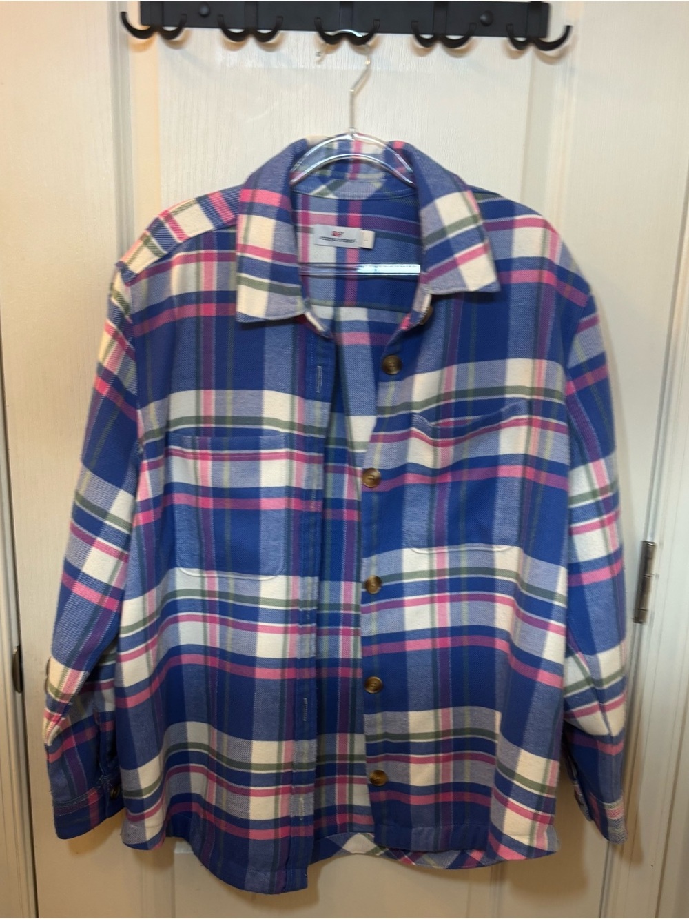 Vineyard Vines Oversized Women’s Plaid Flannel Thick Shirt Jacket Size L